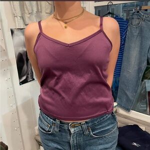 Vintage y2k silky purple tank top size large YOUNIQUE